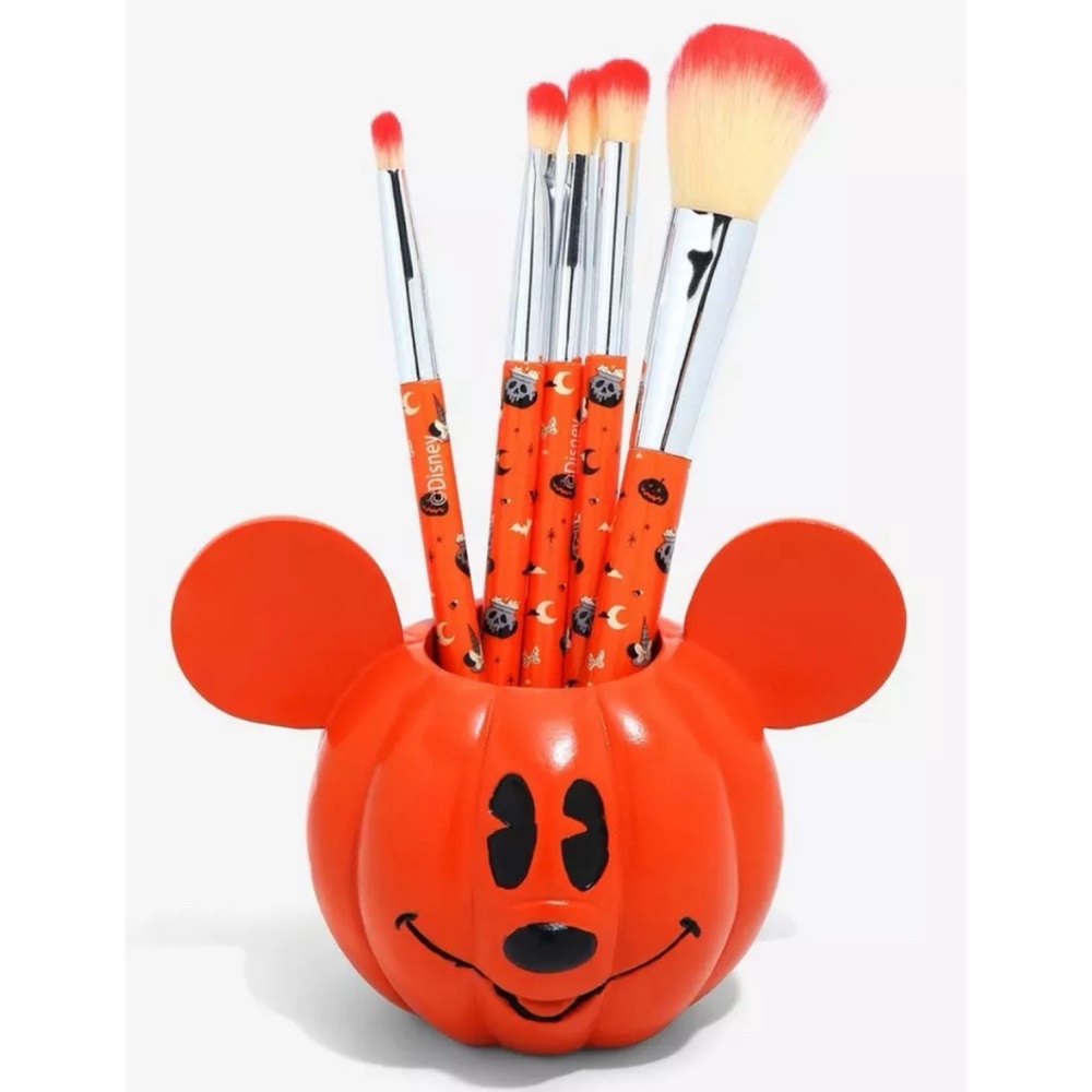 Disney Mickey Mouse Jack-O'Lantern Makeup Brush Set & Holder